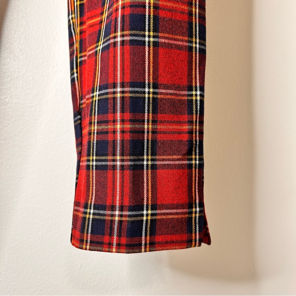 Zara Red Tartan Plaid Pants - Size Small - Picture 10 of 12